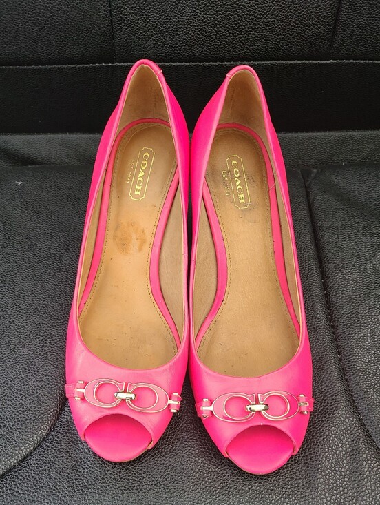 Coach Shoes - Coach Pink Wedge Shoes